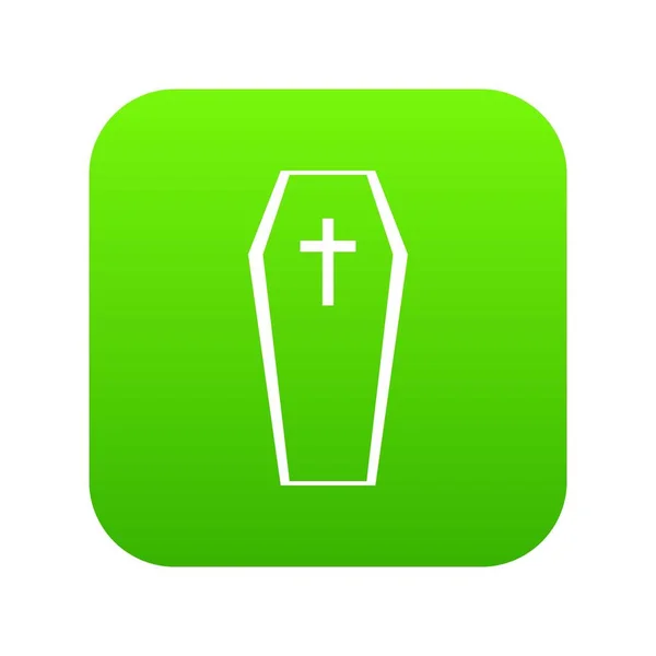 棺アイコン デジタル グリーン — ストックベクタ