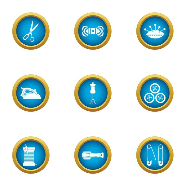 Conjunto de iconos de tela limpia, estilo plano — Vector de stock