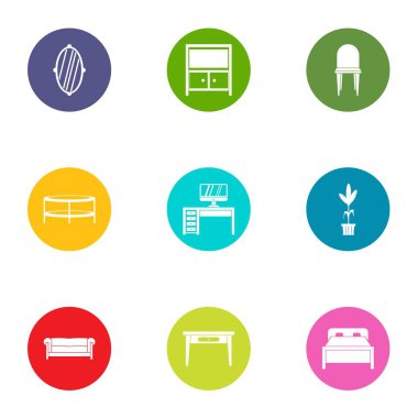 Antika simgeler kümesi. 9 düz ayarlamak için beyaz arka plan üzerinde izole web vektör simgeler antikalar