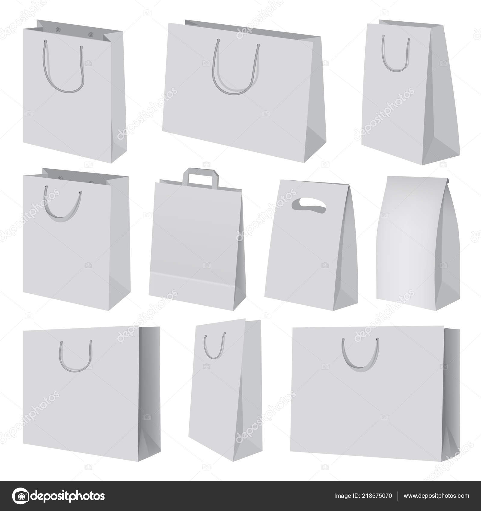 Download Paper Bag Mockup Set Realistic Style Vector Image By C Ylivdesign Vector Stock 218575070