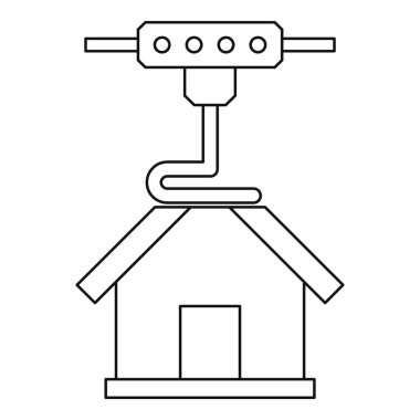 3D yazıcı yazdırma ev simgesini anahat