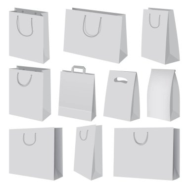Kağıt çanta mockup seti, gerçekçi
