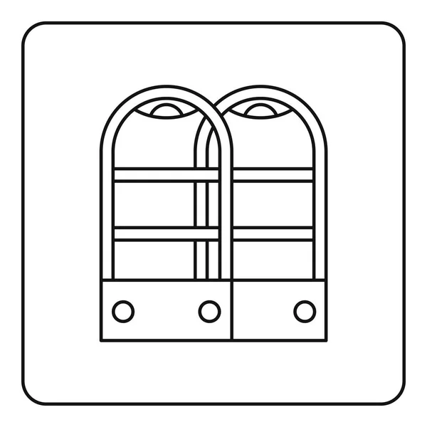 Winkel beveiliging anti diefstal sensor gates pictogram overzicht — Stockvector