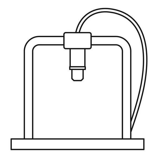 Контур иконки 3D принтера — стоковый вектор