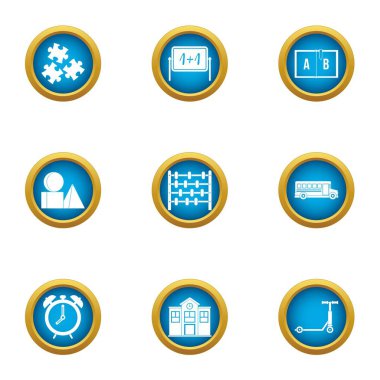 Matematikçi Icons set, düz stil