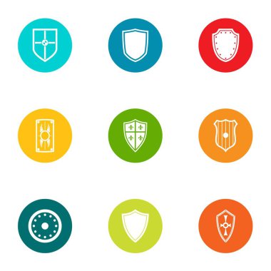 Geçiş panosu Icons set, düz stil