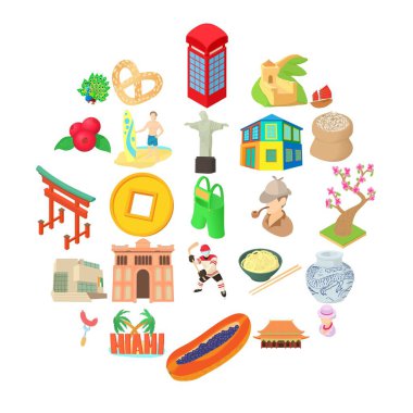 İngiltere'de Icons set, karikatür tarzı