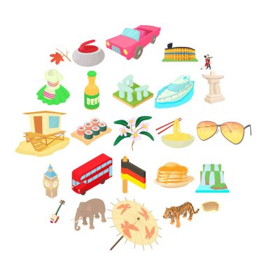 Almanya Icons set, karikatür tarzı