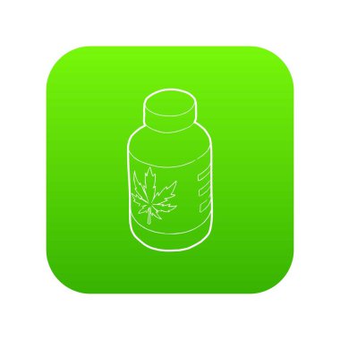 Tıbbi marijua şişe yeşil simge vektör