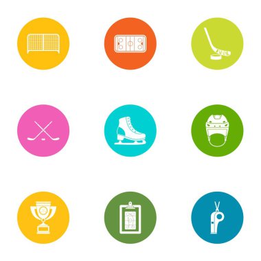 Şok Icons set, düz stil