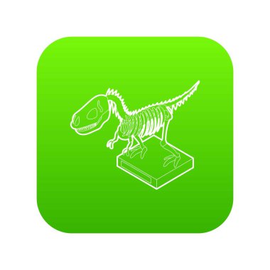 Dinazor iskeleti simge yeşil vektör