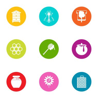 Çayır Icons set, düz stil