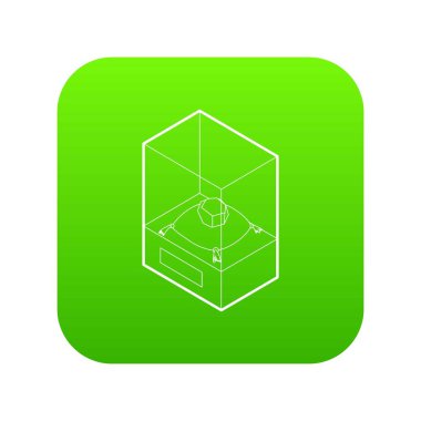 Elmas bir kaide yeşil simge vektör üzerinde