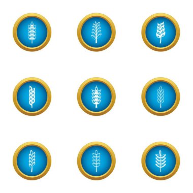 Çavdar Icons set, düz stil yemek