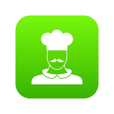 Erkek Şef aşçı simgesi dijital yeşil