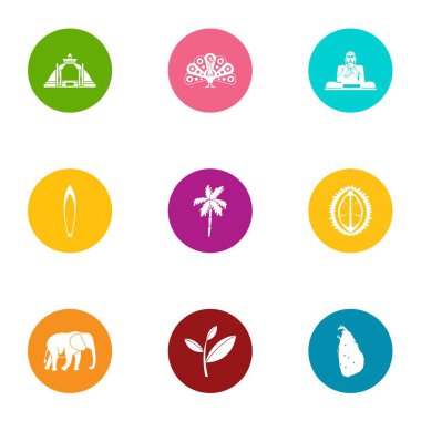 Buda Icons set, düz stil