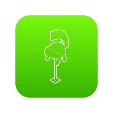 Şövalye kask yeşil simge vektör