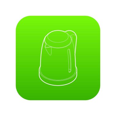 Elektrikli su ısıtıcısı yeşil simge vektör