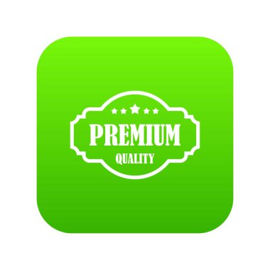 Premium kalite etiketi simgesi dijital yeşil