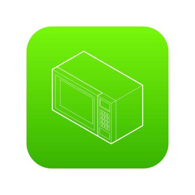 Mikrodalga yeşil simge vektör