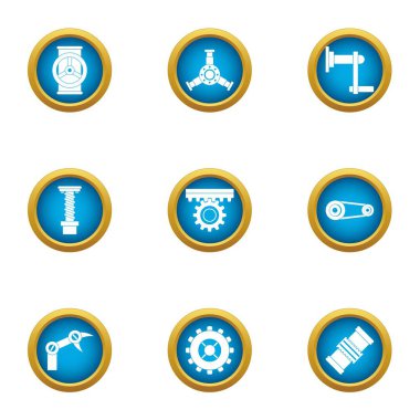 İş bilgi Icons set, düz stil