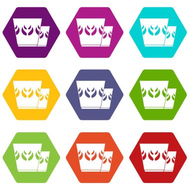 9 vektör kupa Icons set