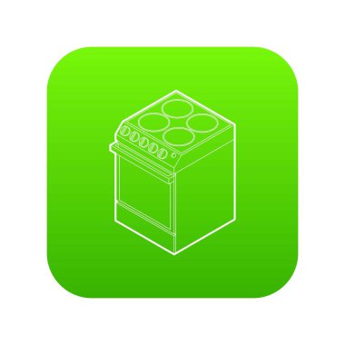 Modern elektrikli Ocak simge yeşil vektör