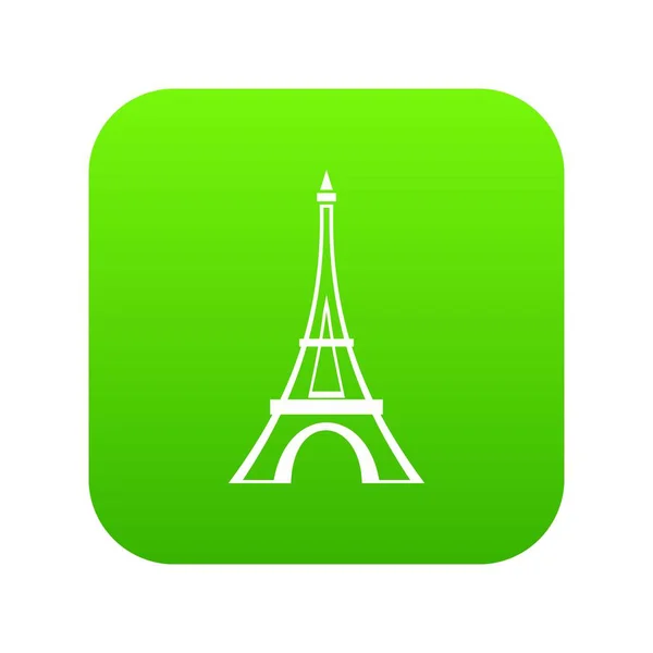 Eiffel tower ikona cyfrowego zielony — Wektor stockowy