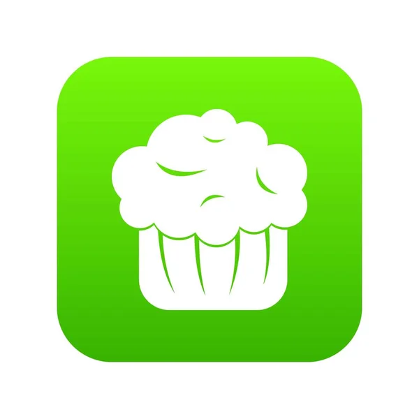 Cupcake icône numérique vert — Image vectorielle