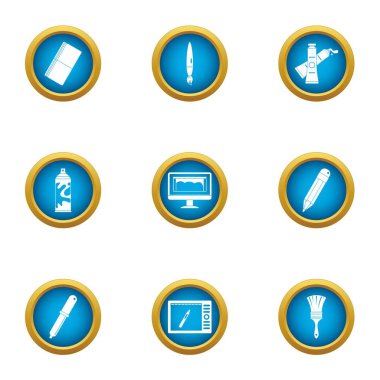 Malzeme simgeler kümesi, düz tarzı boya