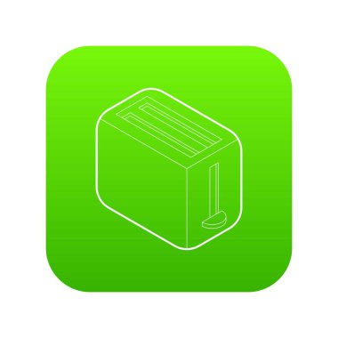 Ekmek kızartma makinesi yeşil simge vektör