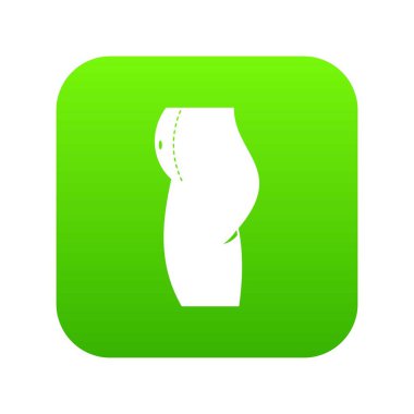 Kadın ameliyat simgesini sayısal göbek için hazırlanan yeşil