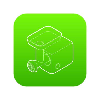 Elektrik et kıyma makinesi yeşil simge vektör