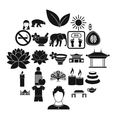 Sağlık Icons set, basit tarzı