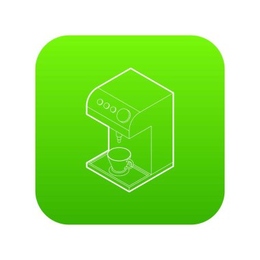 Kahve makinesi yeşil simge vektör