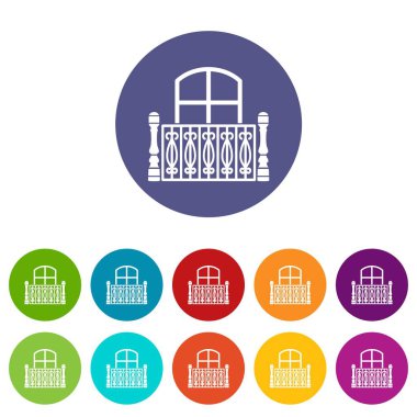 Düz balkon simgesi, basit tarzı