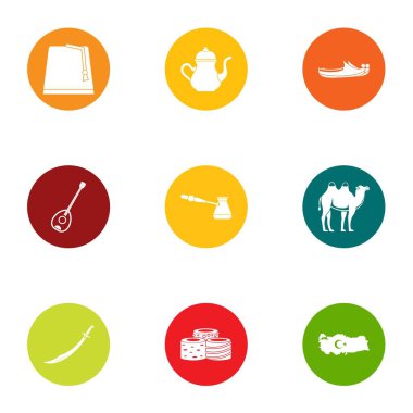 Turka simgeler ayarla, stil düz