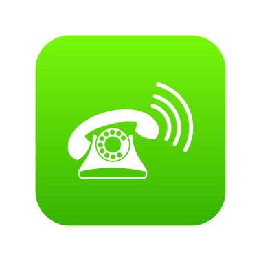 Retro telefon simgesi dijital yeşil