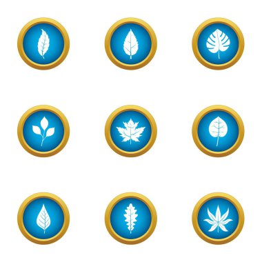 Broşür Icons set, düz stil