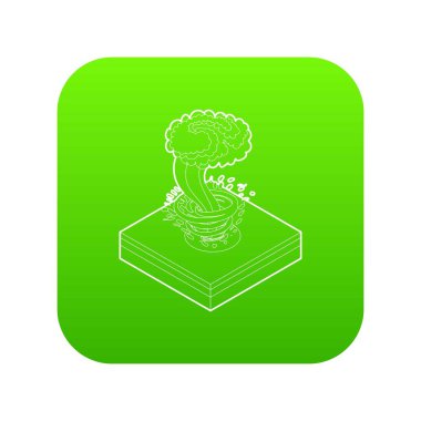 Kasırga yeşil simge vektör