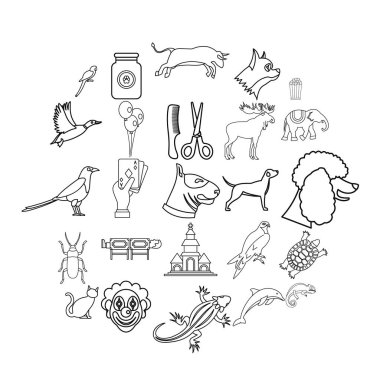 Hayvan Icons set, anahat stili