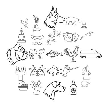 Veteriner Icons set, anahat stili