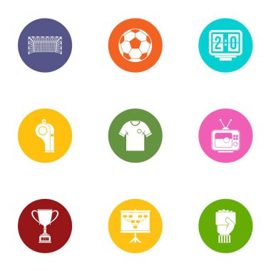 Spor gol simgeler ayarla, stil düz