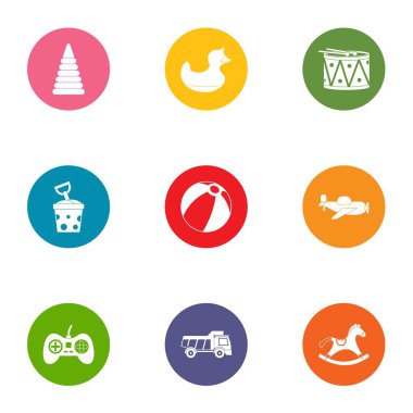 İyileştirilmesi oyun Icons set, düz stil