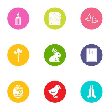 Halk Kütüphanesi simgeler ayarla, stil düz