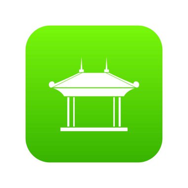 Pagoda simgesi dijital yeşil