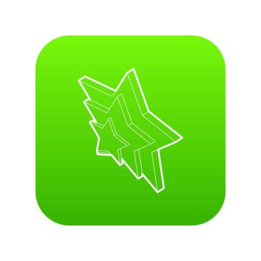 Üç yıldız simgesi yeşil vektör