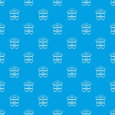 Ahşap kovan desen vektör kesintisiz mavi