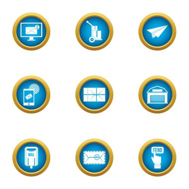 Mektup simgeler ayarla, stil düz