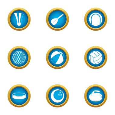 Oyun denge Icons set, düz stil